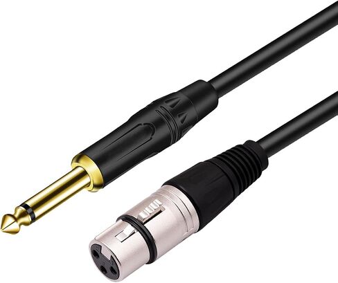 أنثى XLR إلى 1/4 (6.35 مللي متر) TS مونو جاك كابل ميكروفون غير متوازن سلك ميكروفون للميكروفون الديناميكي (10 قدم/3 متر) in Kuwait
