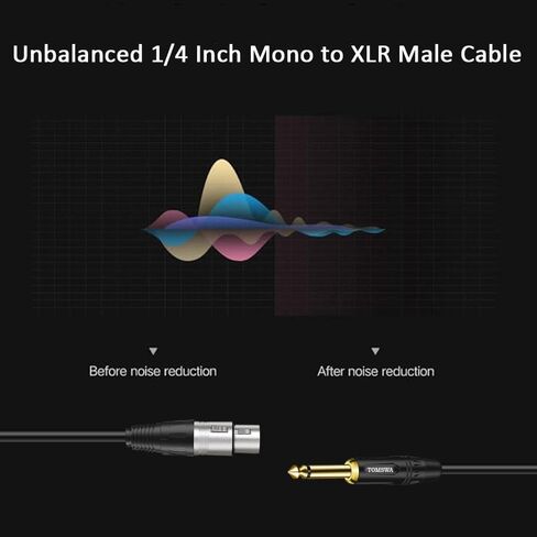 أنثى XLR إلى 1/4 (6.35 مللي متر) TS مونو جاك كابل ميكروفون غير متوازن سلك ميكروفون للميكروفون الديناميكي (10 قدم/3 متر) in Kuwait