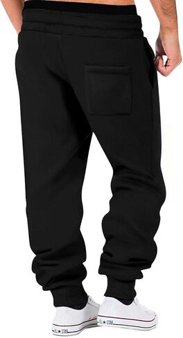 بنطال رياضي رجالي من الصوف من WATERWANG ثقيل الوزن من القطن مدبب للركض والجري مع جيوب in Kuwait