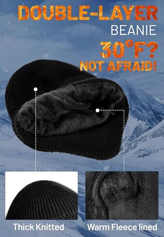 Zando Mens Winter Hat with Ear Flaps - Warm Thermal Fleece Lined Beanie, Stocking Caps, Knit Trapper Hats for Cold Weather in Saudi Arabia