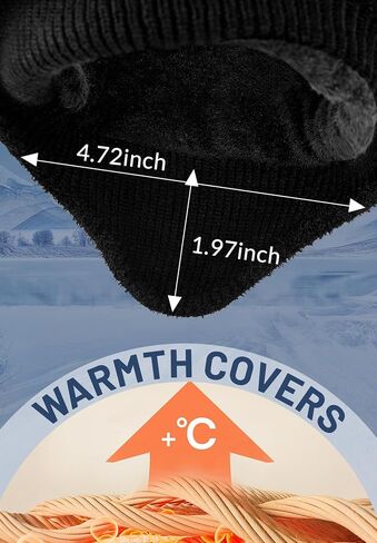 Zando Mens Winter Hat with Ear Flaps - Warm Thermal Fleece Lined Beanie, Stocking Caps, Knit Trapper Hats for Cold Weather in Saudi Arabia