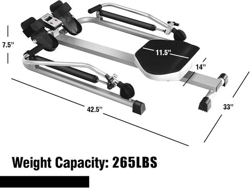 GYMAX Rowing Machines for Home, Hydraulic Rower with LCD Monitor, Adjustable Resistance up to 110LBS & Large Cushioned Seat, 265LBS Quiet Rowing Machine for Aerobic Workout Exercise Fitness in Saudi Arabia