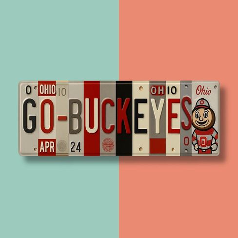 Ohio State Buckeye Metal Wall Art - 16" The Ohio State University Go Buckeyes Sign - NCAA SEC Merchandise for Man Cave, Office, or Home Decor - Gift for OSU Fans - Game Day Tailgate Decor in Saudi Arabia