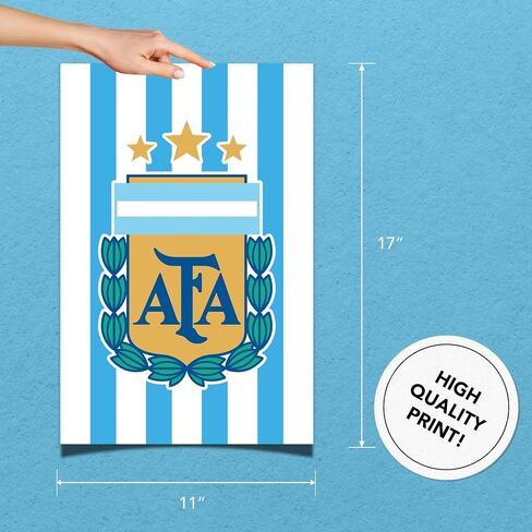 Desert Cactus Argentine Football Association Poster AFA Argentina Albiceleste Football Soccer 11 x 17 Inch Room Office Décor Decoration Official Fan Gear (11x17 inch,Version A) in Saudi Arabia