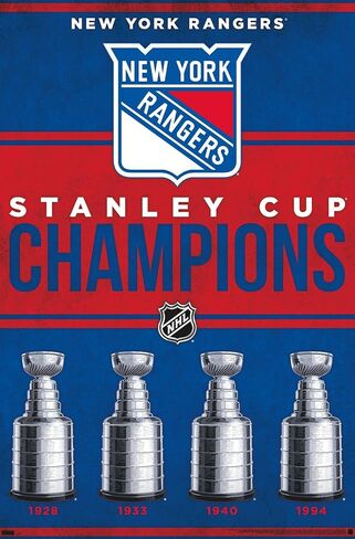 ملصق حائط من Trends International NHL New York Rangers - Champions 23، مقاس 34 طولًا × 22.4 عرضًا، إصدار ممتاز غير مؤطر in Saudi Arabia