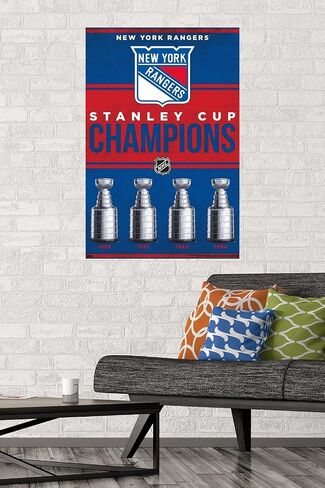 ملصق حائط من Trends International NHL New York Rangers - Champions 23، مقاس 34 طولًا × 22.4 عرضًا، إصدار ممتاز غير مؤطر in Saudi Arabia