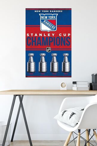ملصق حائط من Trends International NHL New York Rangers - Champions 23، مقاس 34 طولًا × 22.4 عرضًا، إصدار ممتاز غير مؤطر in Saudi Arabia