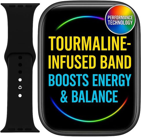Tourmaline-Infused Apple Watch Band – Athletic, Comfortable & Breathable Sport Strap, Sweat-Resistant Silicone Replacement Loop for Workout, Running, and Everyday Wear Sports Bands – Fits Ultra 3/2, SE, Series 11 to 1 in Saudi Arabia