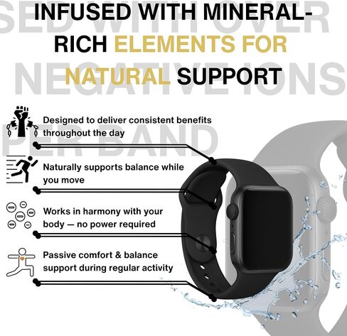 Tourmaline-Infused Apple Watch Band – Athletic, Comfortable & Breathable Sport Strap, Sweat-Resistant Silicone Replacement Loop for Workout, Running, and Everyday Wear Sports Bands – Fits Ultra 3/2, SE, Series 11 to 1 in Saudi Arabia
