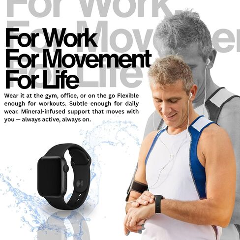 Tourmaline-Infused Apple Watch Band – Athletic, Comfortable & Breathable Sport Strap, Sweat-Resistant Silicone Replacement Loop for Workout, Running, and Everyday Wear Sports Bands – Fits Ultra 3/2, SE, Series 11 to 1 in Saudi Arabia