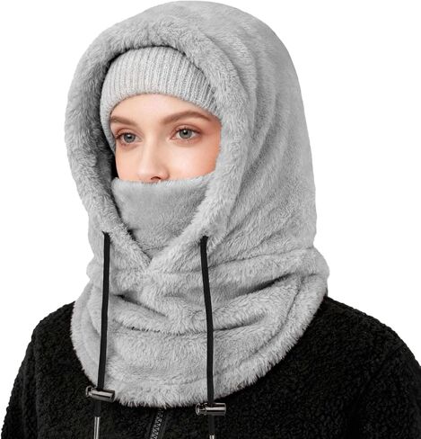 Balaclava Winter Ski Mask for Men Women Windproof Warm Face Mask Hooded Scarf Fleece Neck Warmer in Kuwait