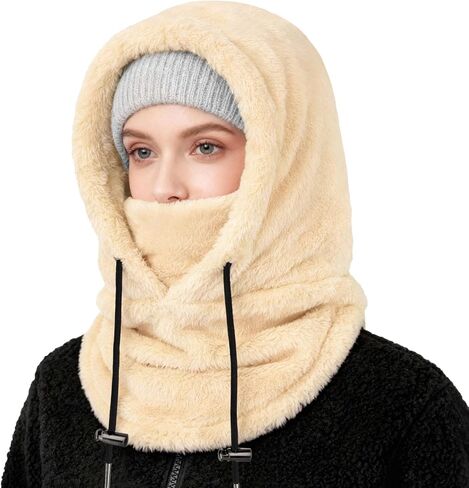 Balaclava Winter Ski Mask for Men Women Windproof Warm Face Mask Hooded Scarf Fleece Neck Warmer in Kuwait