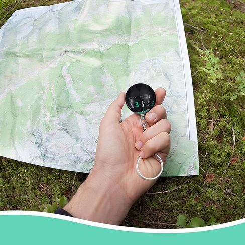 6 Pcs Compass Keychain Ball Liquid Filled Compass Ball Keychain Small Useful Outdoor Tool Gift for Camping Hiking Survival Backpacking Explore in Saudi Arabia