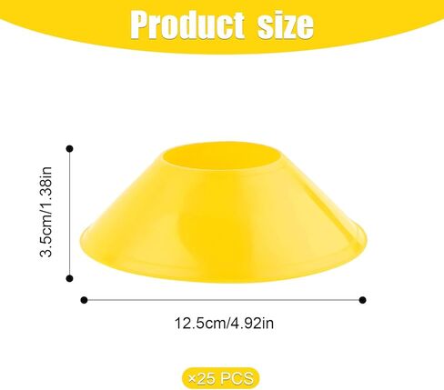 25pcs Soccer Cones for Sports Training, Mini Football Cones with Mesh Bag, Flexible Agility Practice Cones Drills Training Plastic Cones for Basketball Running Sports Games s Skating(Yellow) in Saudi Arabia