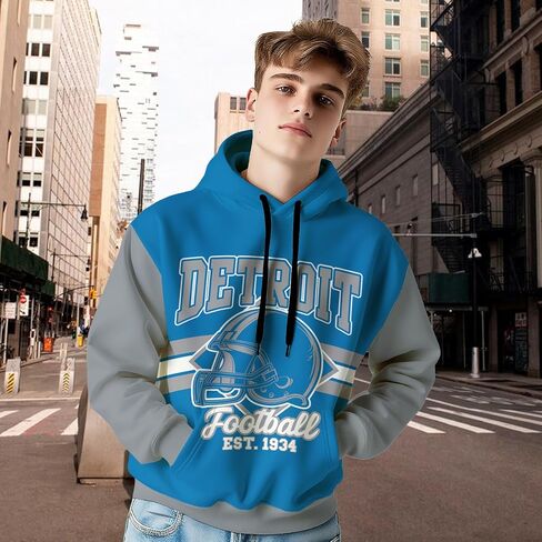 Men's Football Hoodie Team City Pullover Hooded for Men Women 3d Print Casual Sweatshirt Hooded Fan Gift in Saudi Arabia