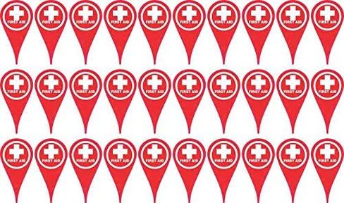 StickerTalk First Aid Map Pointer Vinyl Stickers, 1 Sheet of 30 Stickers, 0.25 inch by 1 inch Each in Saudi Arabia