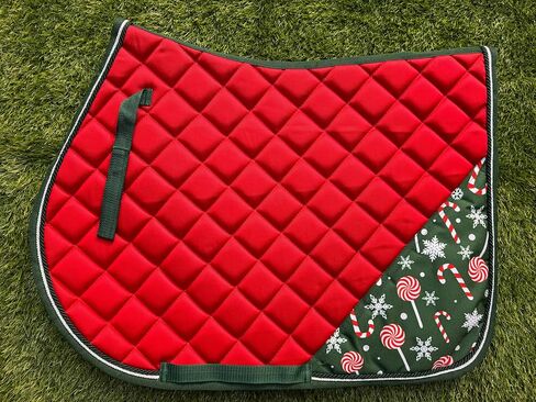 Candy Santa English Saddle Pad Set Numnah Horse Ear Bonnet Saddle Cloth Saddle Blanket Horse Riding Wears in Saudi Arabia