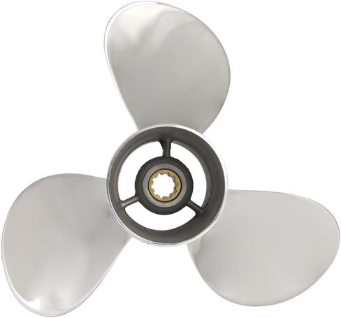 Bob's Marine 9 7/8x13 OEM مروحة خارجية من الفولاذ المقاوم للصدأ تناسب محركات Yamaha 20-30HP، المرجع 664-45949-02-EL، 10 أسنان خددية، RH in Saudi Arabia