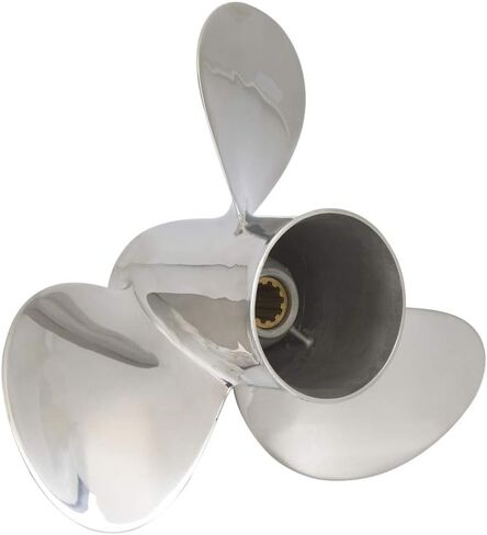 Bob's Marine 9 7/8x13 OEM مروحة خارجية من الفولاذ المقاوم للصدأ تناسب محركات Yamaha 20-30HP، المرجع 664-45949-02-EL، 10 أسنان خددية، RH in Saudi Arabia