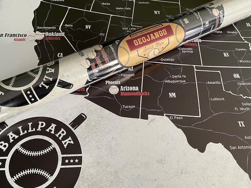 GeoJango Baseball Stadium Map Poster - Vintage Edition (24Wx18H inches) in Saudi Arabia