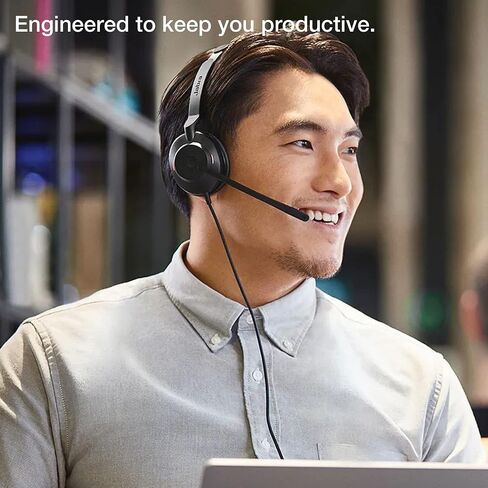 jabra evolve2 30 سماعات الكمبيوتر الاستريو USB مع الميكروفون للفرق - سماعات رأس مريحة خفيفة الوزن مع ميكروفونات الإلغاء الضوضاء المدمجة وسماعات الرأس مع جودة صوت فائقة ، قطعة قماش GTW in Saudi Arabia