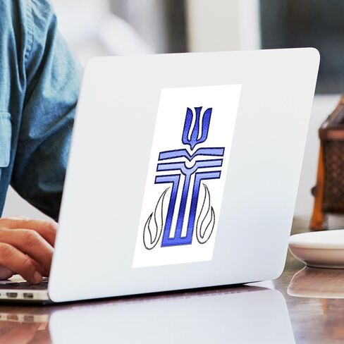 ملصق CafePress Presbyterian Cross مستطيل الشكل، ملصق ممتص للصدمات للسيارة in Kuwait