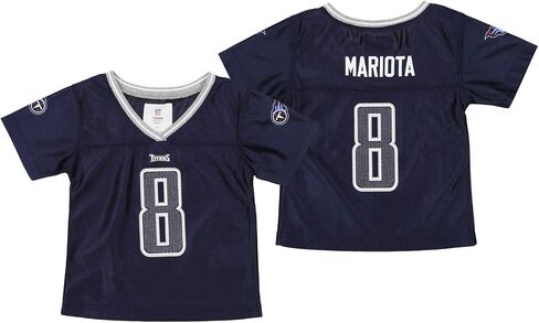 Outerstuff NFL Infant (12M-24M) Toddler (2T-4T) Girls Tennessee Titans Marcus Mariota #8 Sparkle Player Jersey, Navy in Saudi Arabia