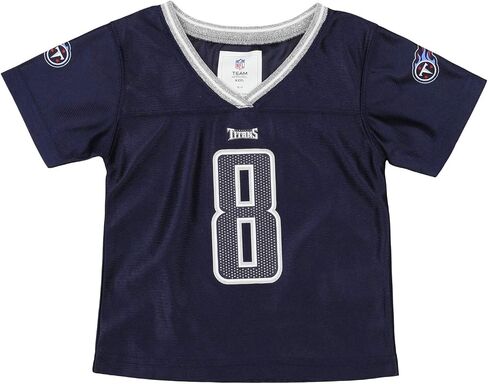 Outerstuff NFL Infant (12M-24M) Toddler (2T-4T) Girls Tennessee Titans Marcus Mariota #8 Sparkle Player Jersey, Navy in Saudi Arabia