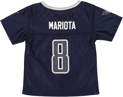Outerstuff NFL Infant (12M-24M) Toddler (2T-4T) Girls Tennessee Titans Marcus Mariota #8 Sparkle Player Jersey, Navy in Saudi Arabia