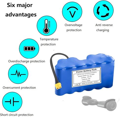 36v 2Ah Hoverboard Replacement Battery for Gyroor G13 Hoverboard 72Wh in Kuwait