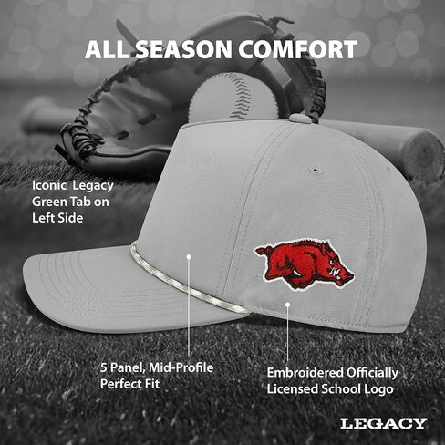 Legacy NCAA Officially Licensed Rope Hat, Lightweight Cap for Men & Women, Caddy, One Size Fits Most, Snapback Closure in Kuwait