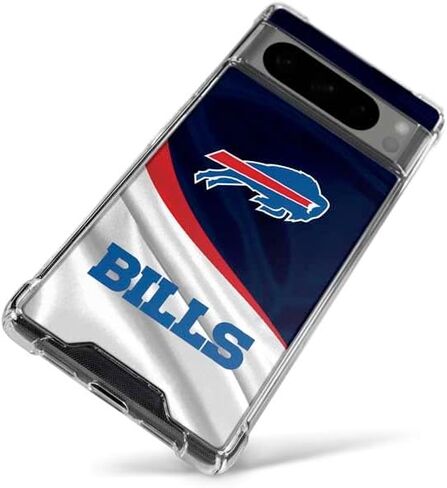 حافظة هاتف Skinit الشفافة متوافقة مع Google Pixel 8 Pro - تصميم NFL Buffalo Bills المرخص رسميًا in Saudi Arabia