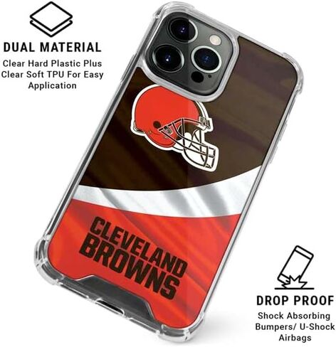 Skinit Clear Phone Case Compatible with iPhone 15 Pro Max - Officially Licensed NFL Cleveland Browns Design in Saudi Arabia