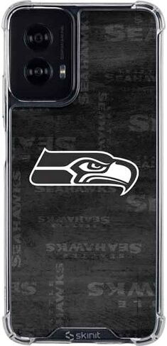 حافظة هاتف Skinit الشفافة متوافقة مع Moto G Power 5G (2024) - تصميم أسود وأبيض مرخص رسميًا من NFL Seattle Seahawks in Saudi Arabia