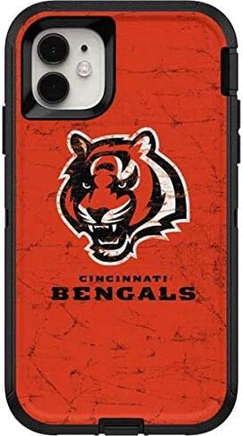 غلاف Skinit متوافق مع حافظة OtterBox Defender iPhone 11 - مرخصة رسميًا من NFL Cincinnati Bengals - تصميم بديل متعثر in Saudi Arabia