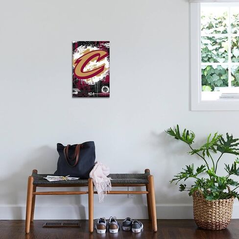 Trends International NBA Cleveland Cavaliers - Maximalist Logo 23 Wall Poster, 14.72" x 22.37", Stretched Canvas in Saudi Arabia