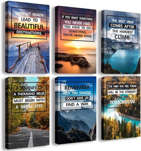 KOVESXRK Office Inspirational Wall Decor,Motivational Teamwork Wall Decor for Office,Teamwork Wall Art for Workplace,Set of 6 C in Saudi Arabia