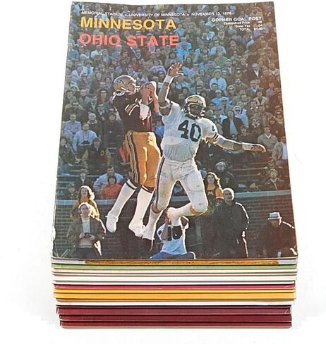 Lot of (16) Assorted 1966 to 1979 Minnesota College Football Programs - NFL Programs in Saudi Arabia