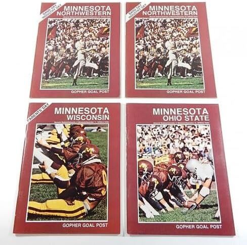 Lot of (16) Assorted 1966 to 1979 Minnesota College Football Programs - NFL Programs in Saudi Arabia
