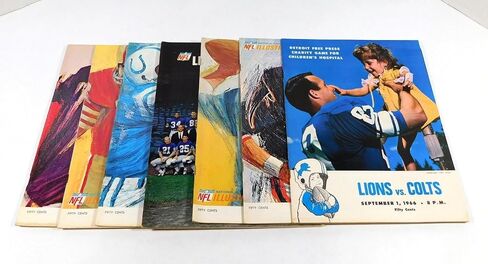 الكثير من (7) برامج مختلفة لكرة القدم في ديترويت لايونز NFL لعام 1966 DA065812 - برامج NFL in Saudi Arabia