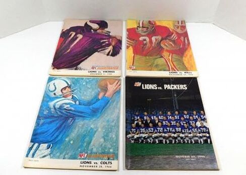 الكثير من (7) برامج مختلفة لكرة القدم في ديترويت لايونز NFL لعام 1966 DA065812 - برامج NFL in Saudi Arabia