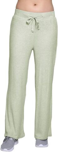 LA CERA Women's Brushed Knit Stretch Pants Grey 80% Rayon 15% Polyester 5% Spandex, Imported, Elastic Waist in Saudi Arabia