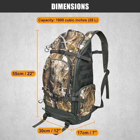HUNTPAL Hunting Backpack Waterproof Camo Hunting Day Pack with Gun Holder Bag and Storage Pockets, Long-Lasting Large Capacity Backpack for Rifle Shotgun Bow Gun in Saudi Arabia