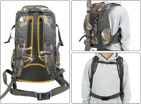 HUNTPAL Hunting Backpack Waterproof Camo Hunting Day Pack with Gun Holder Bag and Storage Pockets, Long-Lasting Large Capacity Backpack for Rifle Shotgun Bow Gun in Saudi Arabia