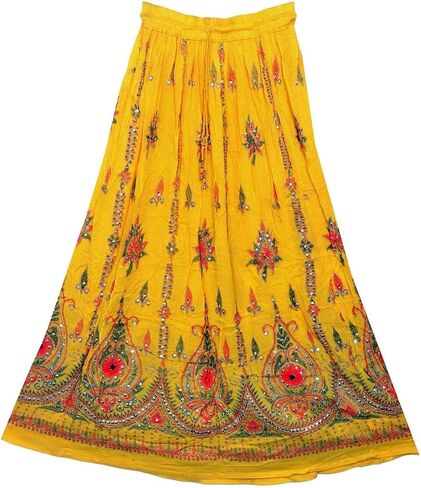 Indian Women Tie Dye Yoga Trend Women's Sequined Crinkle Broomstick Gypsy Long Skirt in Saudi Arabia