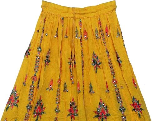 Indian Women Tie Dye Yoga Trend Women's Sequined Crinkle Broomstick Gypsy Long Skirt in Saudi Arabia