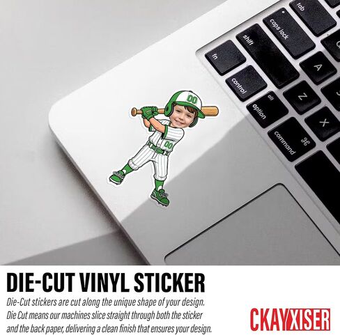 Custom Football Sports Sticker Personalized Cute Birthday Football Player Photo Name Number Waterproof Vinyl Stickers for Laptop Water Bottle Cars Phone Case Decal Decor Stuff Gifts in Saudi Arabia