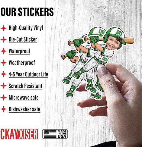Custom Football Sports Sticker Personalized Cute Birthday Football Player Photo Name Number Waterproof Vinyl Stickers for Laptop Water Bottle Cars Phone Case Decal Decor Stuff Gifts in Saudi Arabia