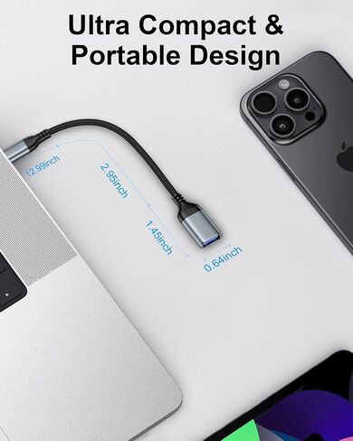 AILKIN USB C to USB 3.0 Adapter [2 Pack], Type C Male to USB A Female OTG Adapter for MacBook Pro/Air, iPad Pro, iPhone 16/16 Pro/15, Galaxy S25/S24/S23/S22,Google Pixe, Laptop, Tablet, Keyboard in Saudi Arabia