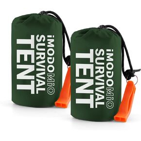 Emergency Survival Tent Life Shelter - 2 Person Mylar Emergency Shelter Tube Tent, All-Weather Protection for Car Outdoor Camping, Hiking, & Survival Kits, Includes Emergency Whistle & Paracord in Saudi Arabia